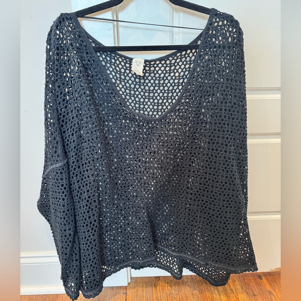 Free People Crochet Knit Sweater